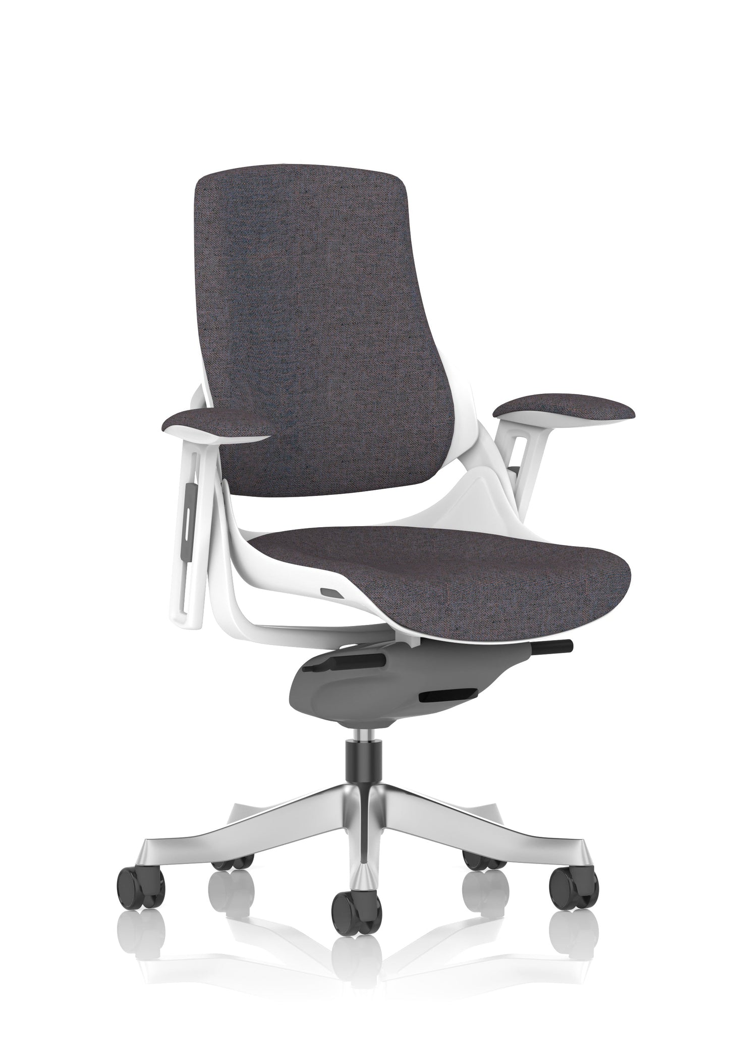 Zure High Back White Shell Fabric Executive Office Chair with Arms