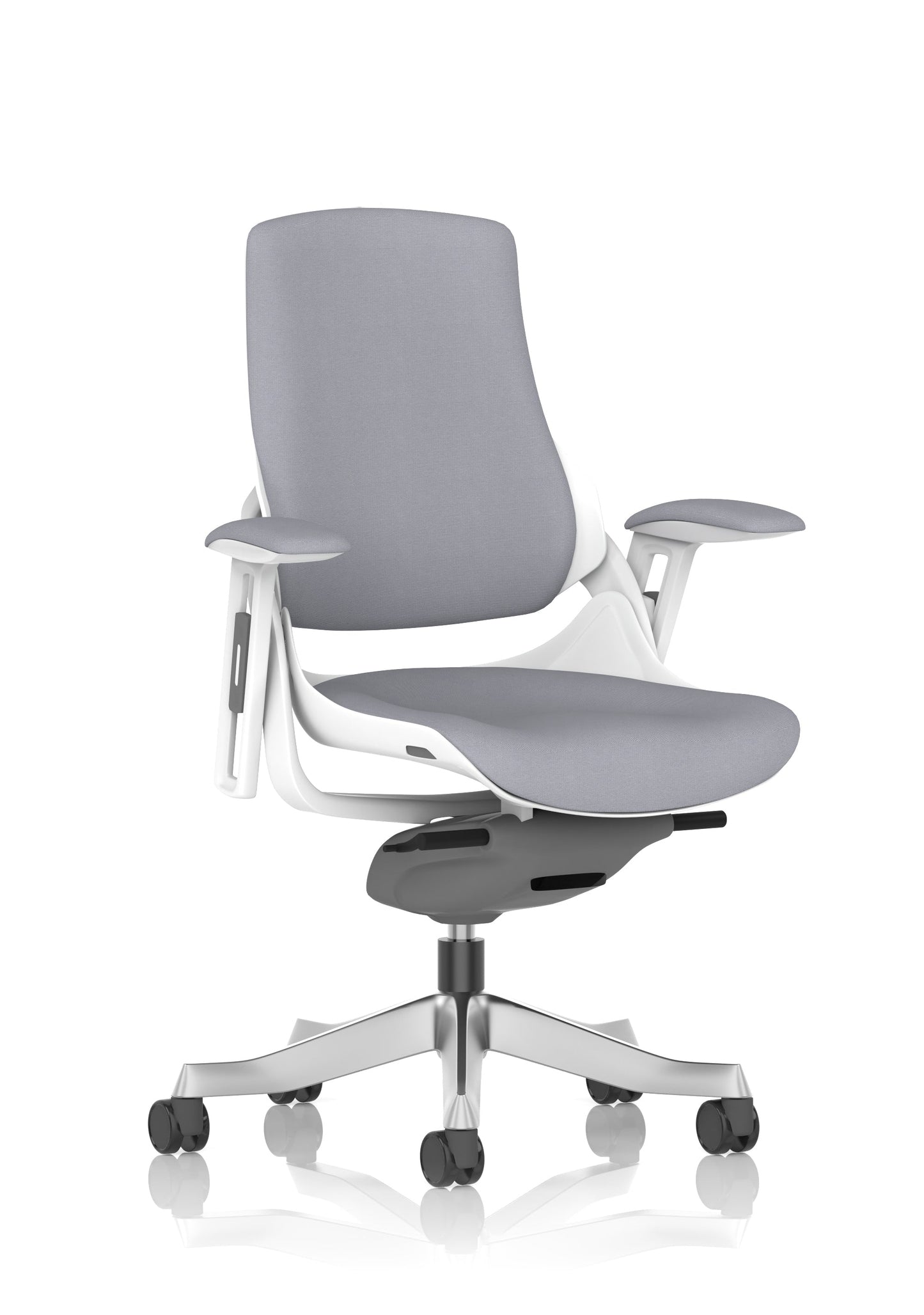 Zure High Back White Shell Fabric Executive Office Chair with Arms