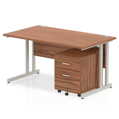 Impulse 1400mm Cantilever Straight Desk With Mobile Pedestal