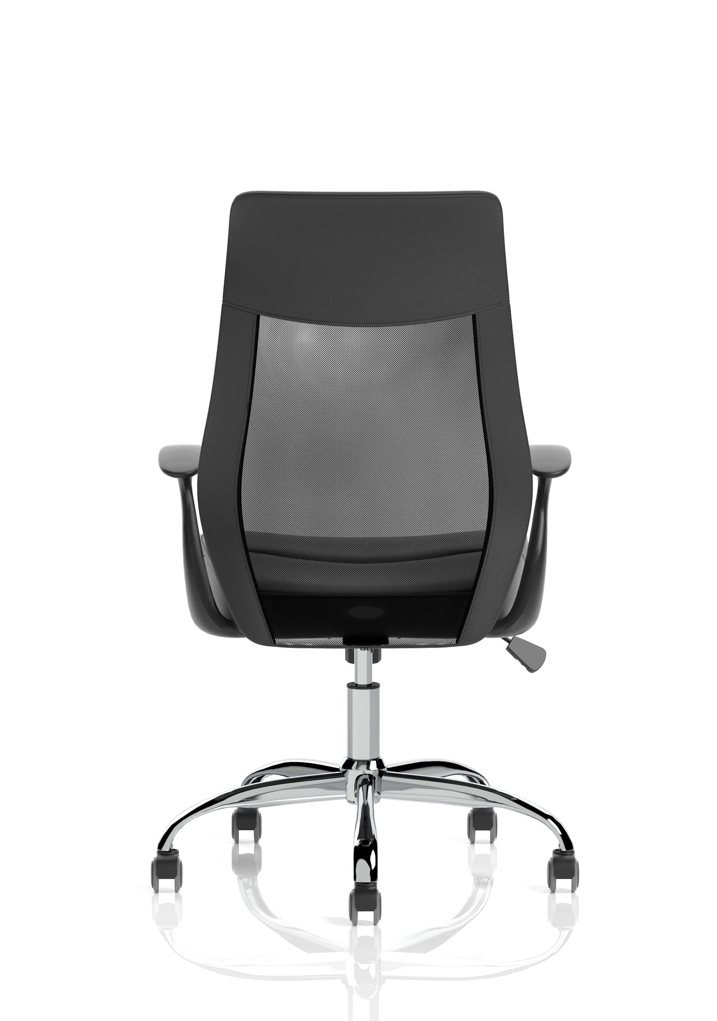 Baye High Mesh Back Task Operator Black Leather Office Chair with Arms