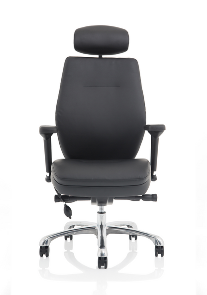Domino High Back Black Ergonomic Posture Chair with Arms and Headrest