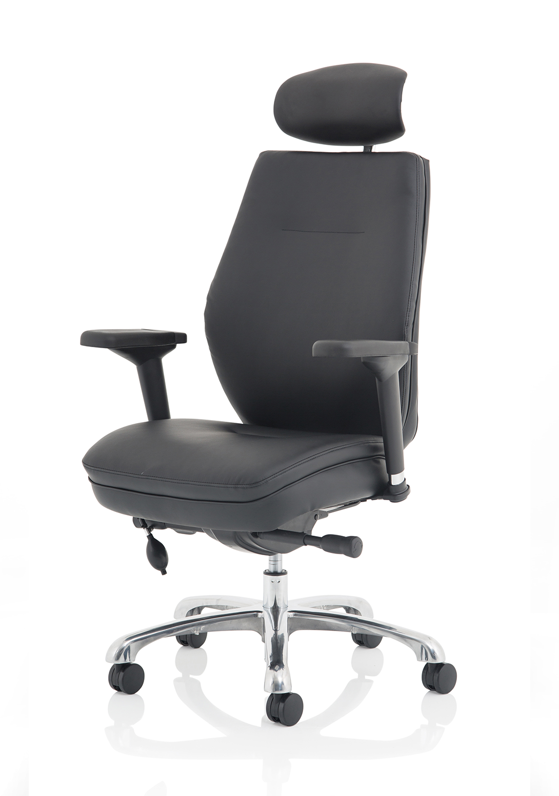 Domino High Back Black Ergonomic Posture Chair with Arms and Headrest