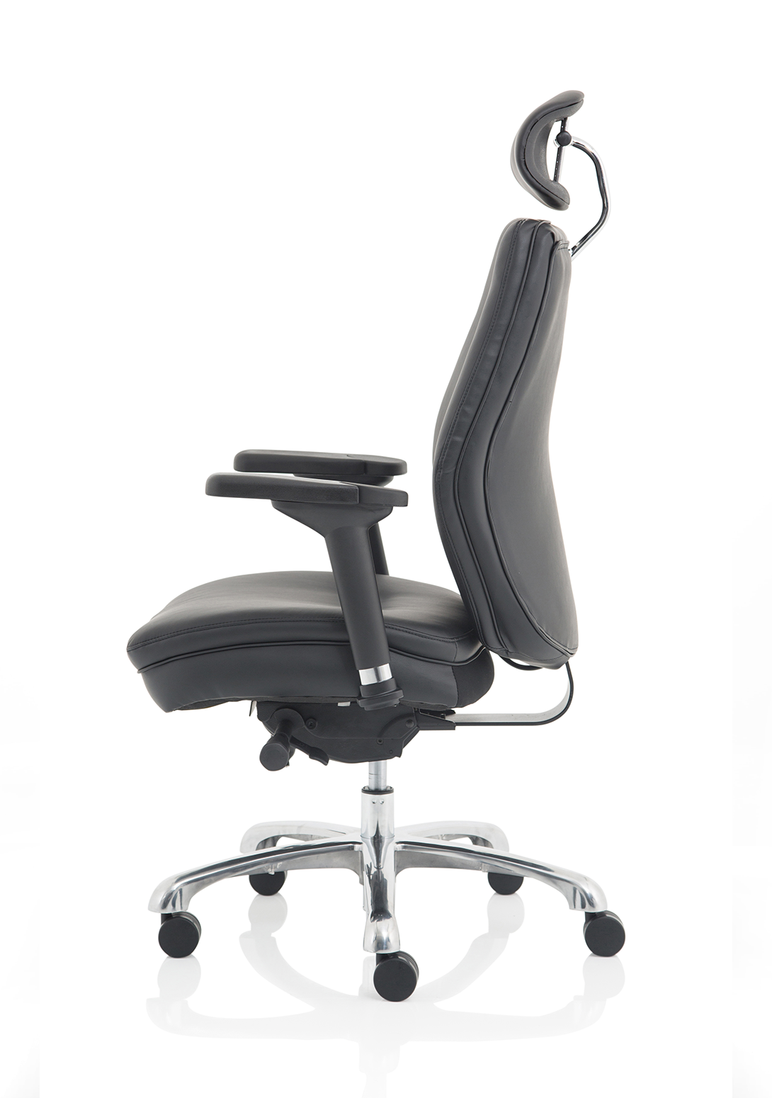 Domino High Back Black Ergonomic Posture Chair with Arms and Headrest