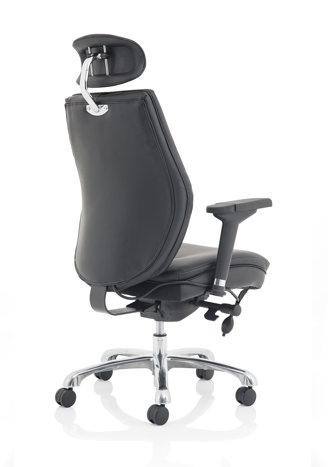 Domino High Back Black Ergonomic Posture Chair with Arms and Headrest