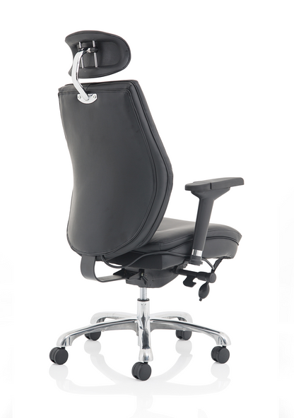 Domino High Back Black Ergonomic Posture Chair with Arms and Headrest