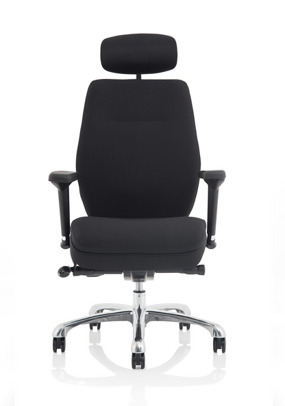 Domino High Back Black Ergonomic Posture Chair with Arms and Headrest