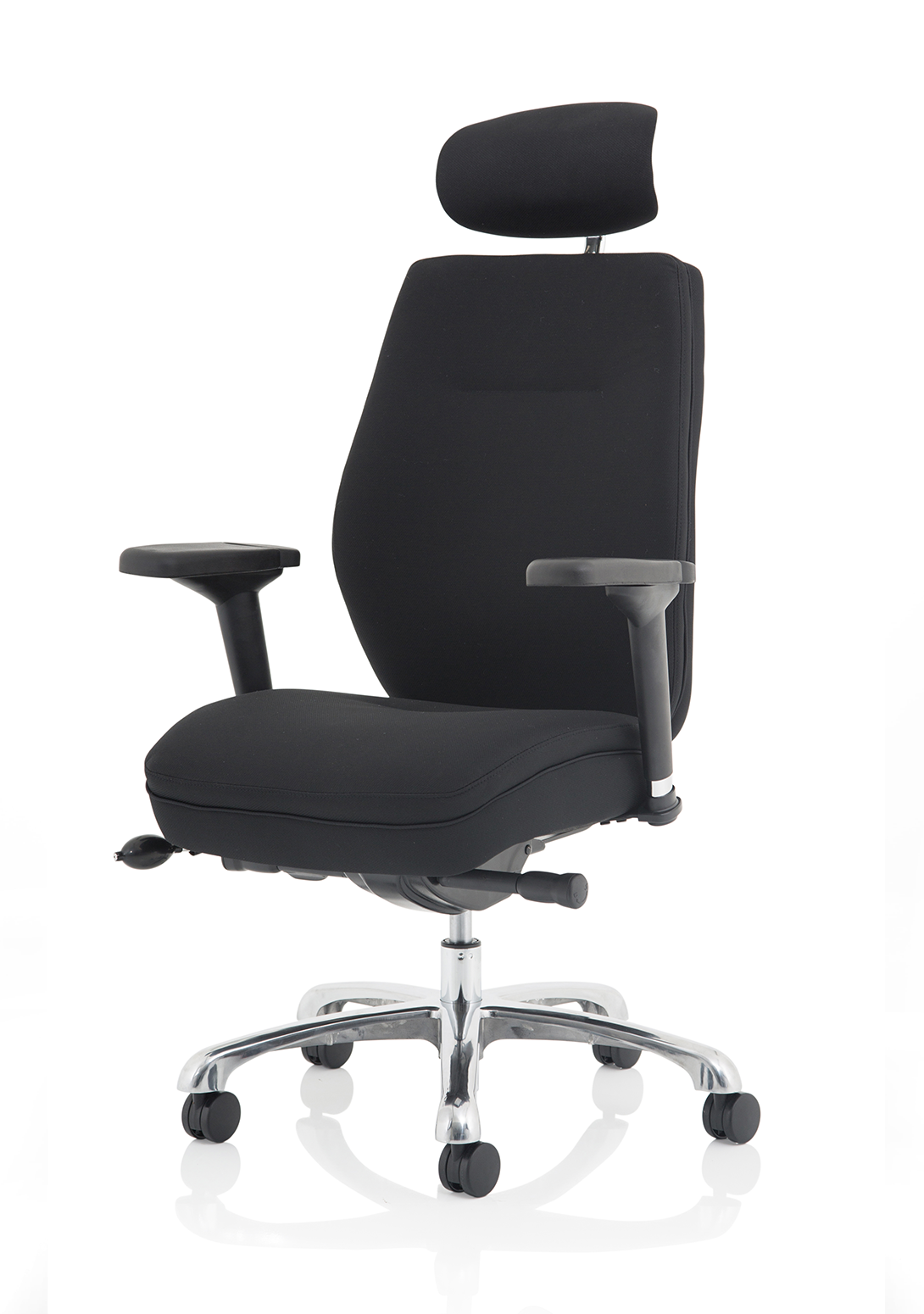 Domino High Back Black Ergonomic Posture Chair with Arms and Headrest