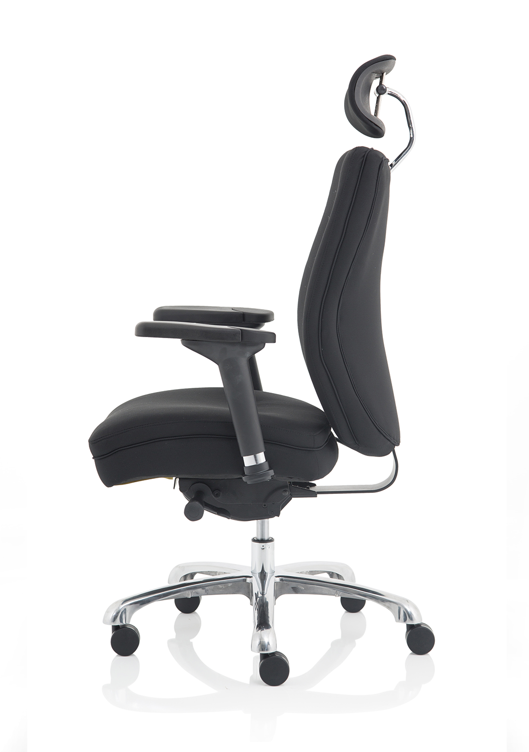 Domino High Back Black Ergonomic Posture Chair with Arms and Headrest