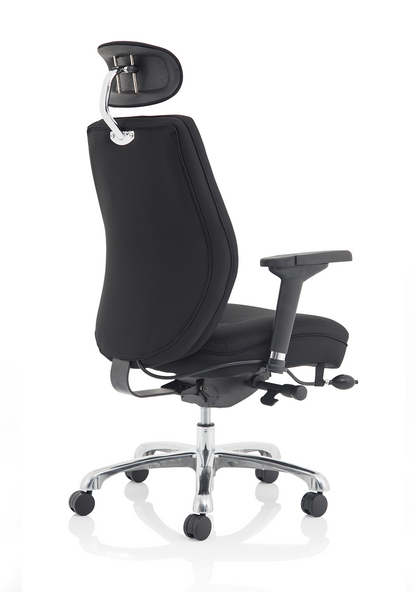 Domino High Back Black Ergonomic Posture Chair with Arms and Headrest