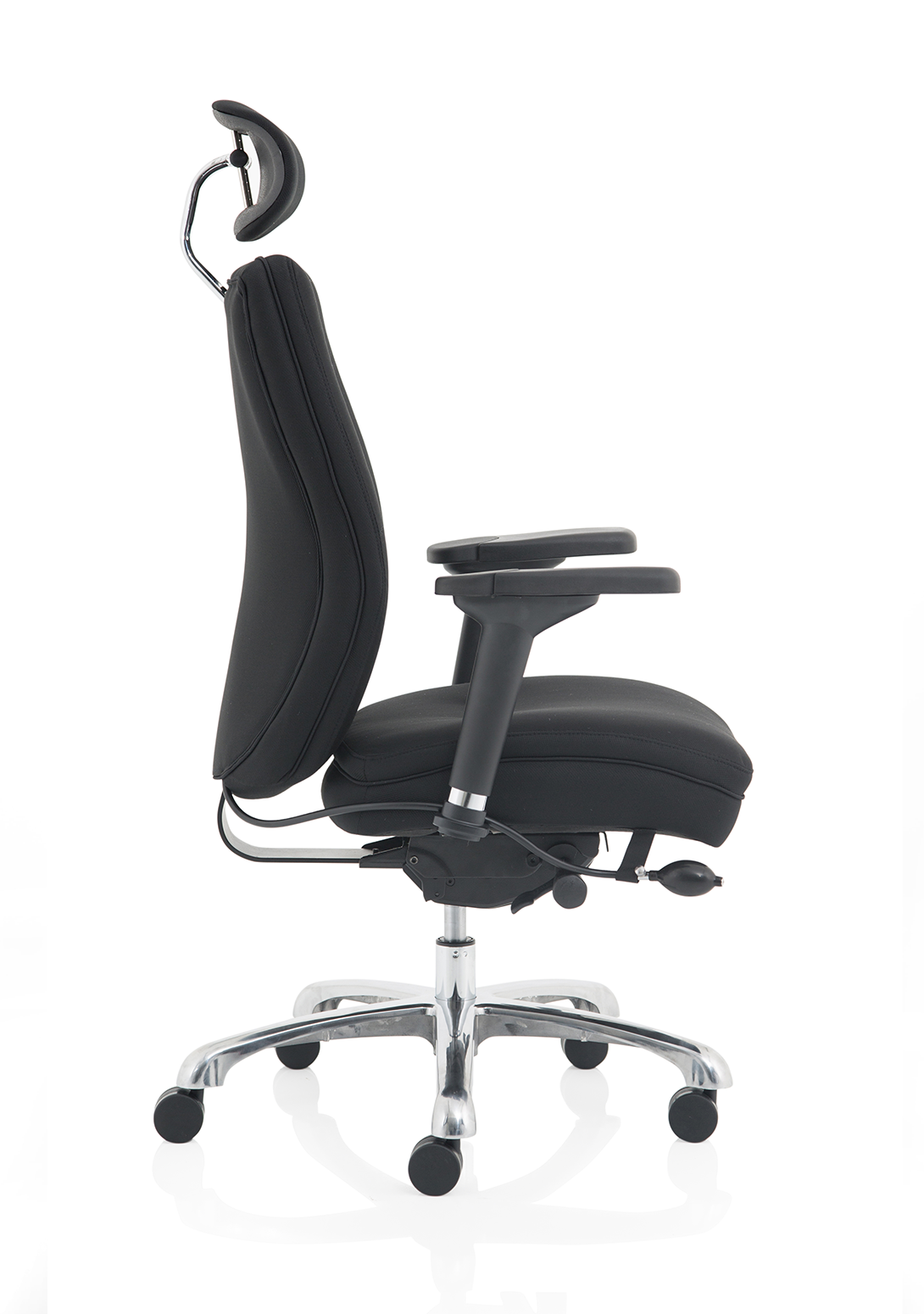 Domino High Back Black Ergonomic Posture Chair with Arms and Headrest