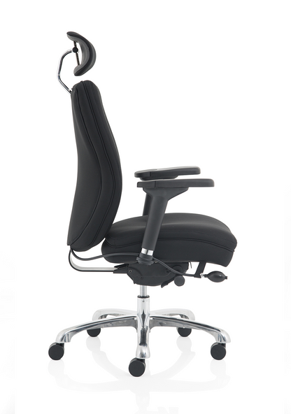 Domino High Back Black Ergonomic Posture Chair with Arms and Headrest