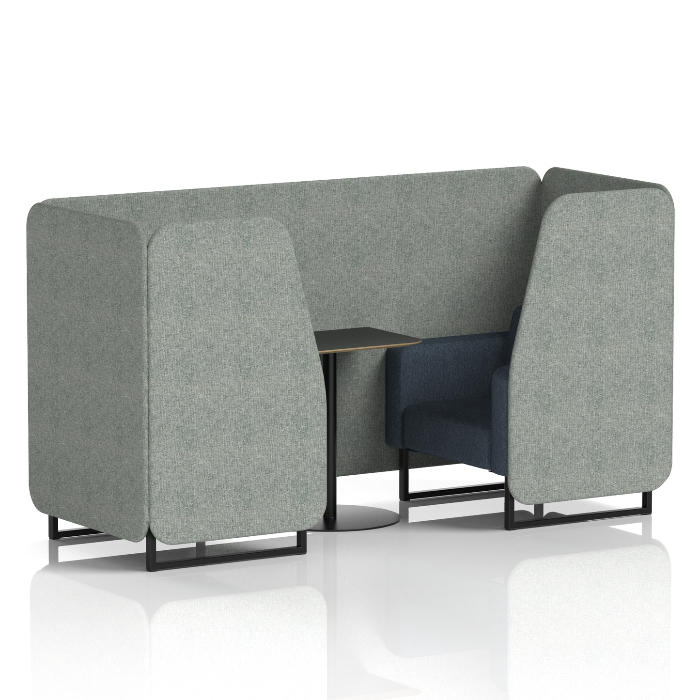 Brixworth Booth With Black Table In Two Tone