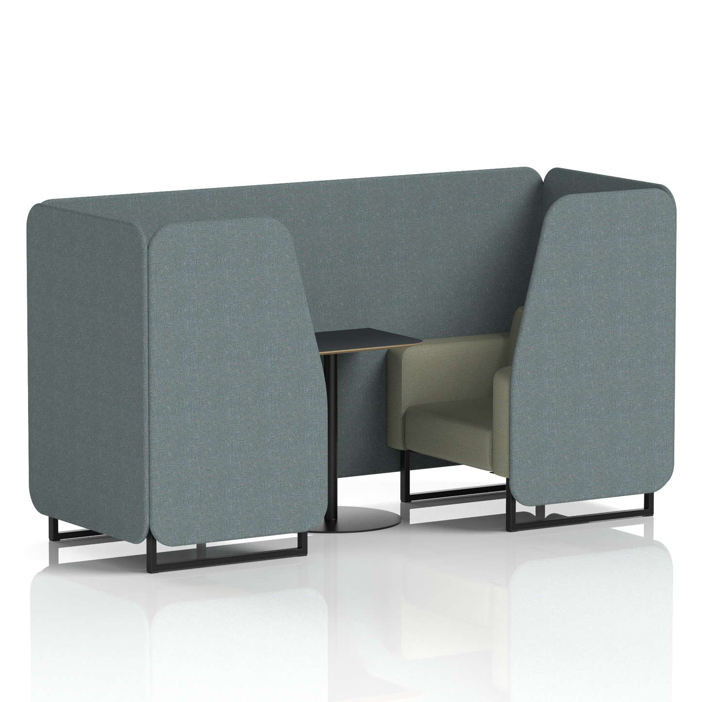 Brixworth Booth With Black Table In Two Tone