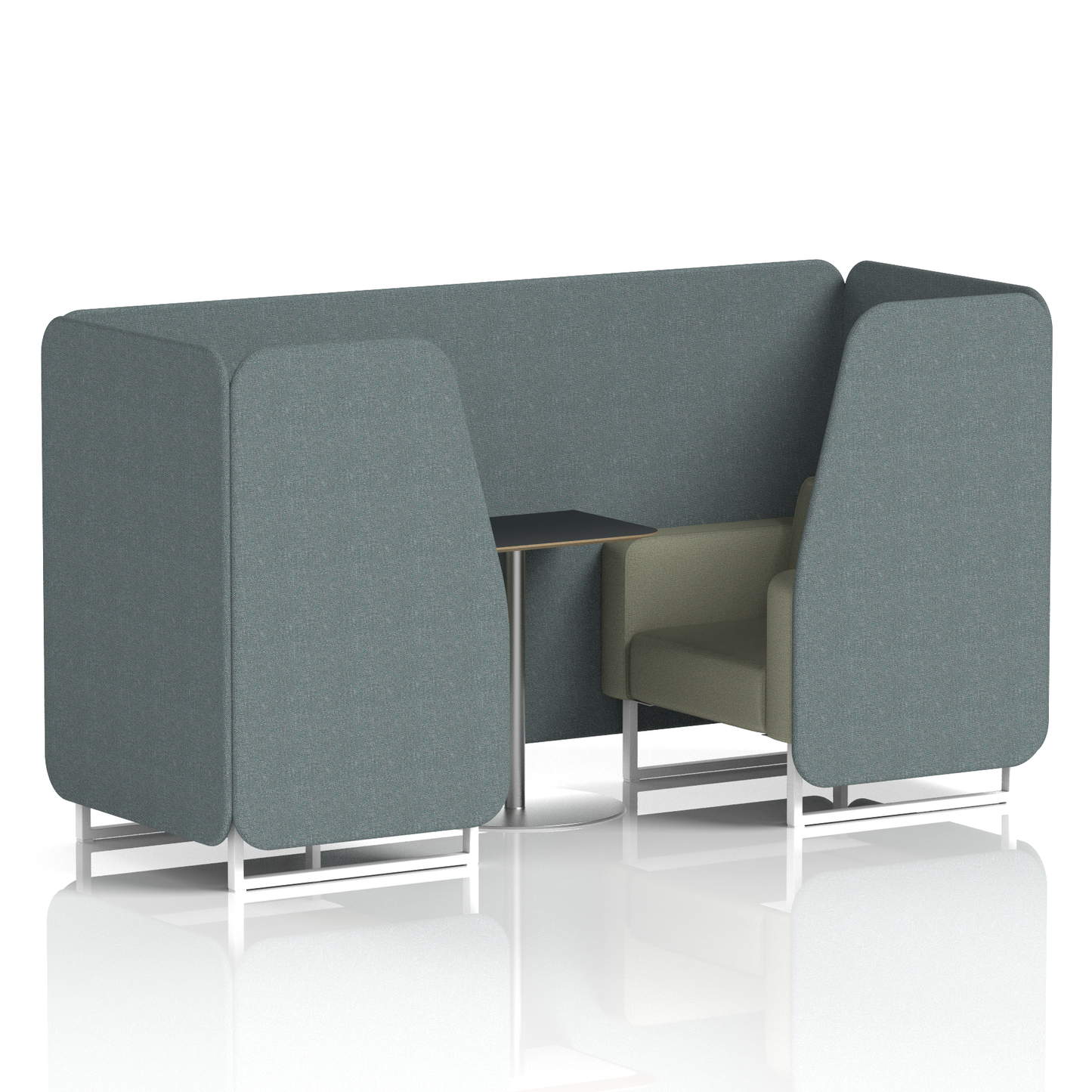 Brixworth Booth With Black Table In Two Tone