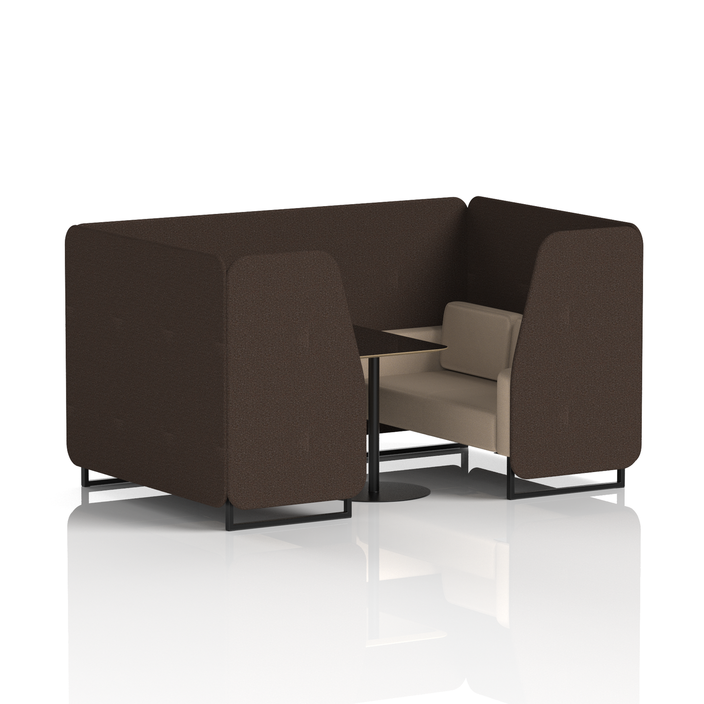 Brixworth Booth With Black Table In Two Tone