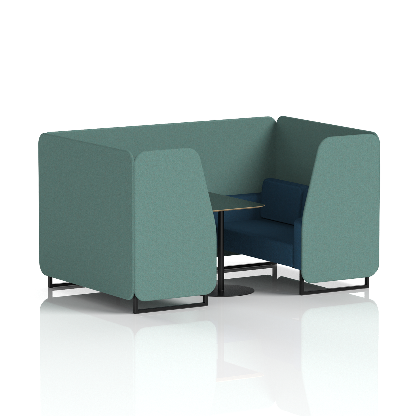Brixworth Booth With Black Table In Two Tone