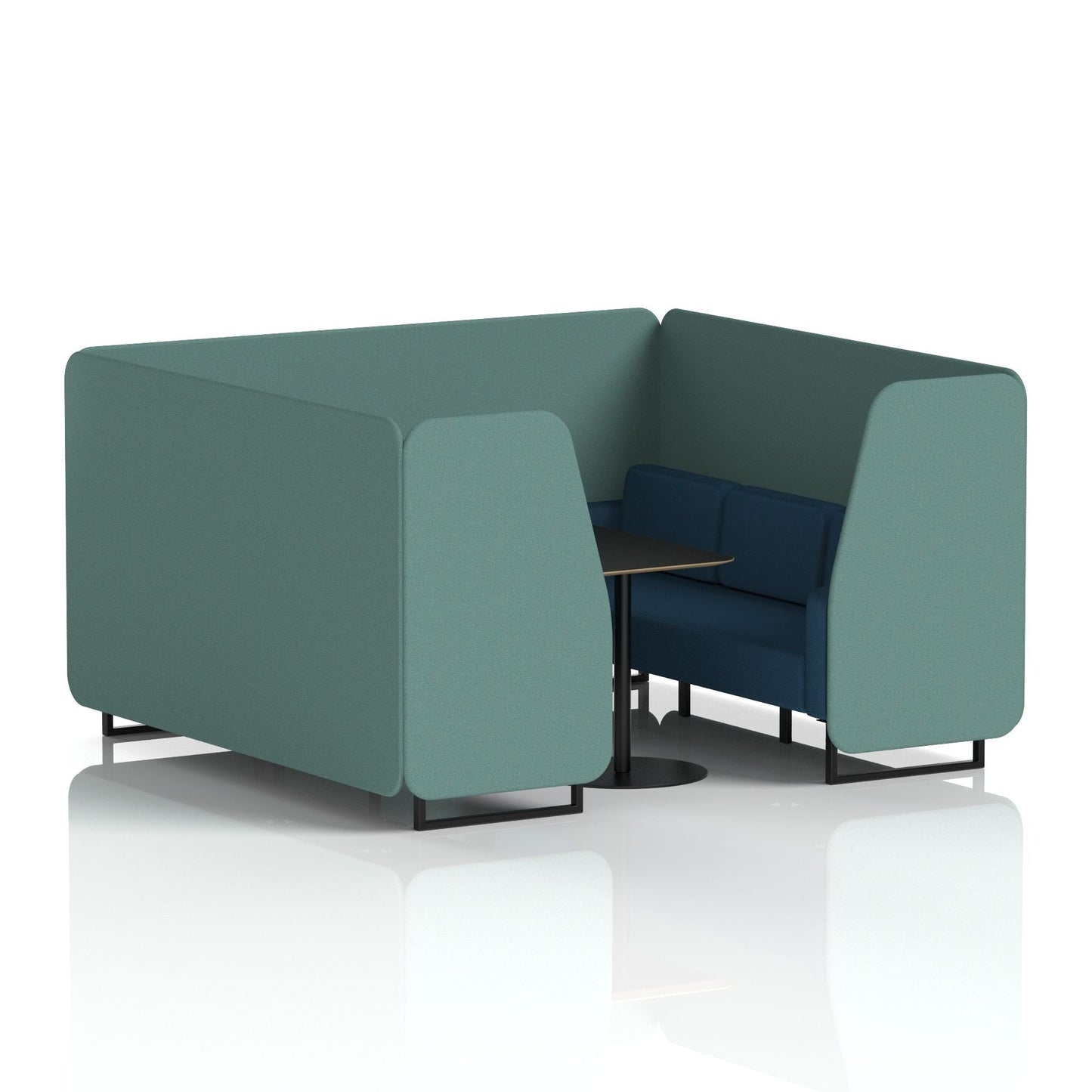 Brixworth Booth With Black Table In Two Tone
