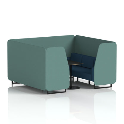 Brixworth Booth With Black Table In Two Tone