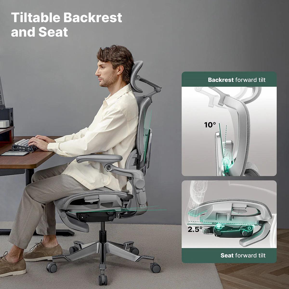 Hinomi H2 Pro Ergonomic Office Chair with Bi-Pivot Armrest