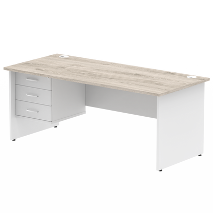 Impulse 1800mm Panel End Straigh Desk With Single Fixed Pedestal